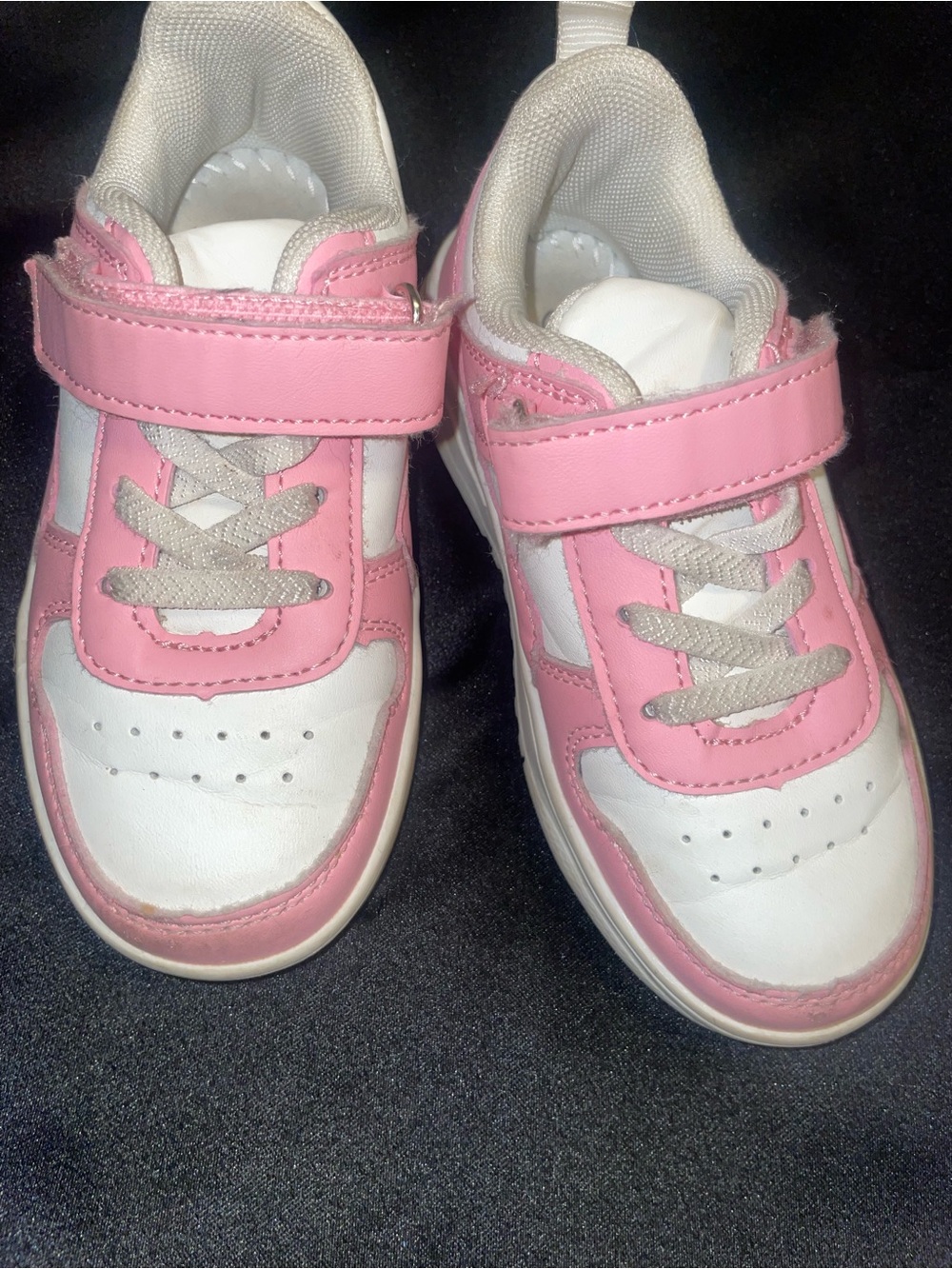 Kids Pink Strap Sneakers - White & Pink Casual Shoes
